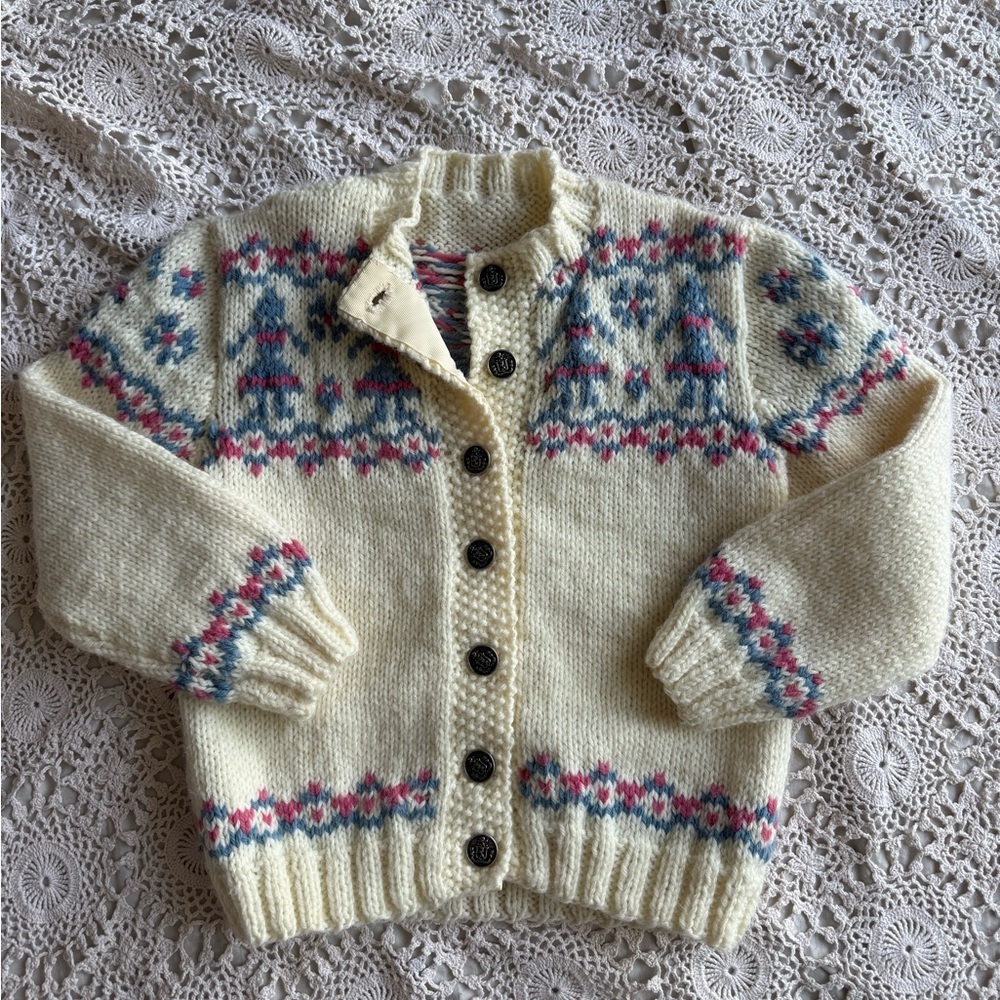 Vintage Toddler Knit Cardigan Cowichan